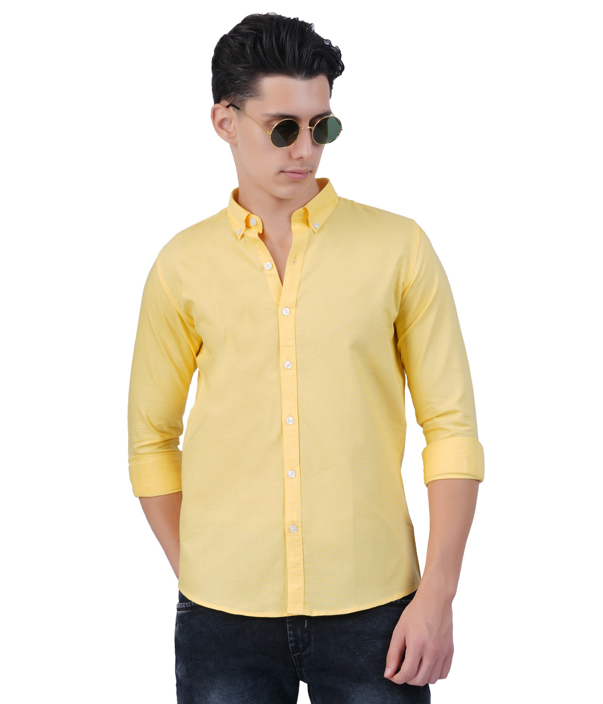 Men's Yellow Shirt - Normal Collar Full Sleeve