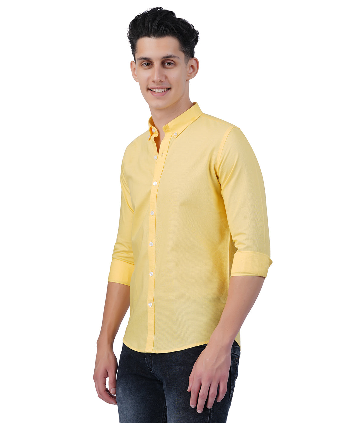 Men's Yellow Shirt - Normal Collar Full Sleeve