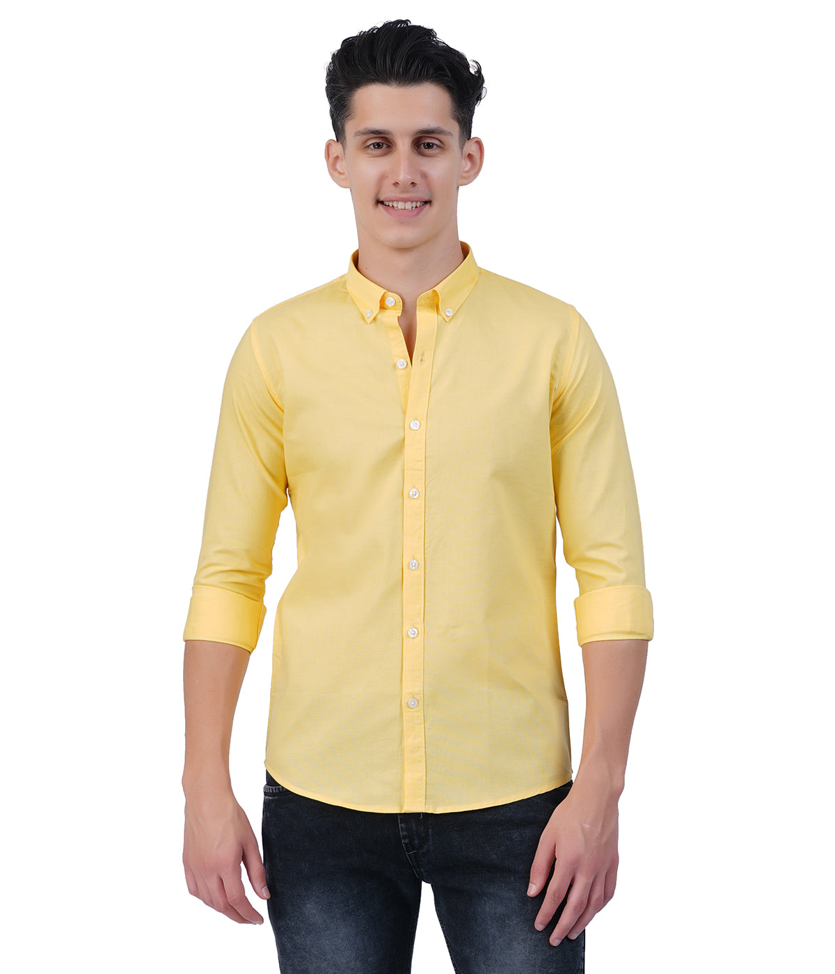 Men's Yellow Shirt - Normal Collar Full Sleeve