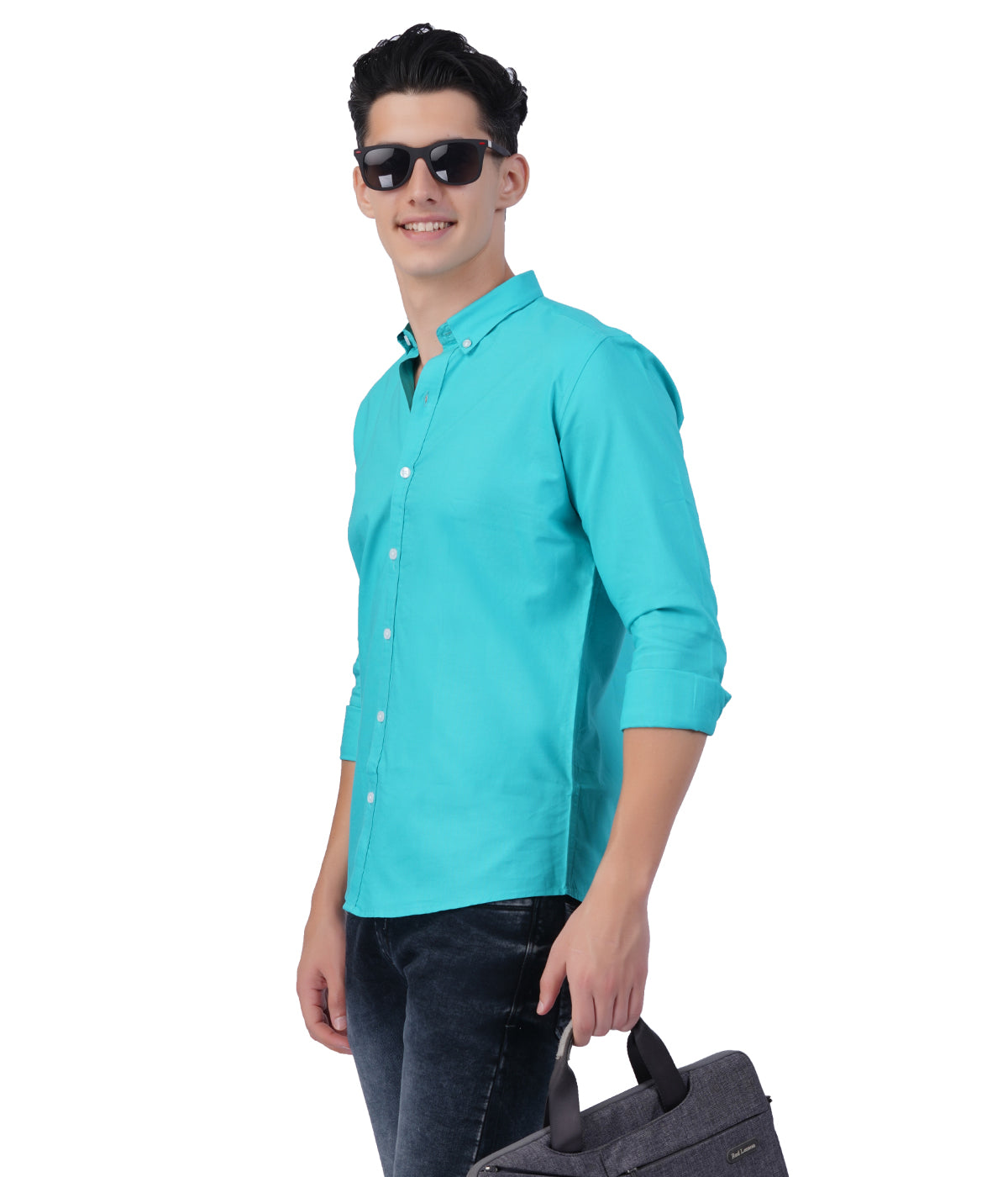 Men's Aqua Blue Shirt Full Sleeve