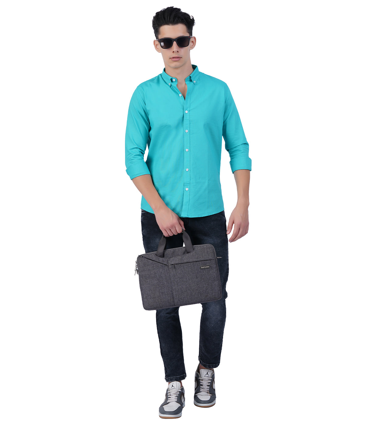 Men's Aqua Blue Shirt Full Sleeve