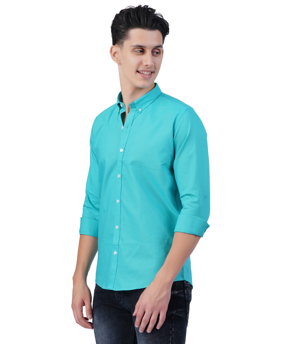 Men's Aqua Blue Shirt Full Sleeve