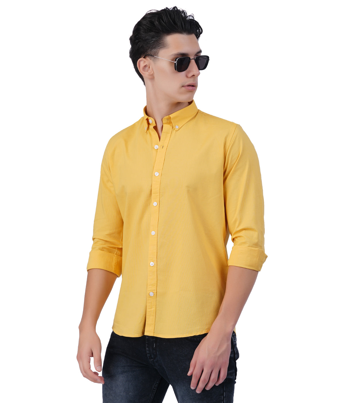 Men's Golden Yellow Shirt Full Sleeve