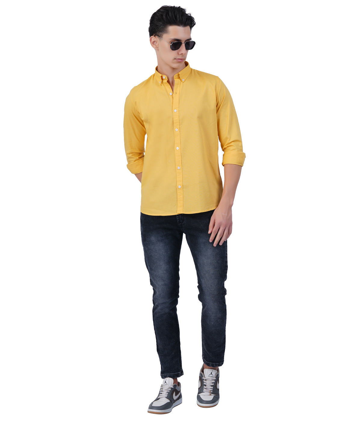 Men's Golden Yellow Shirt Full Sleeve