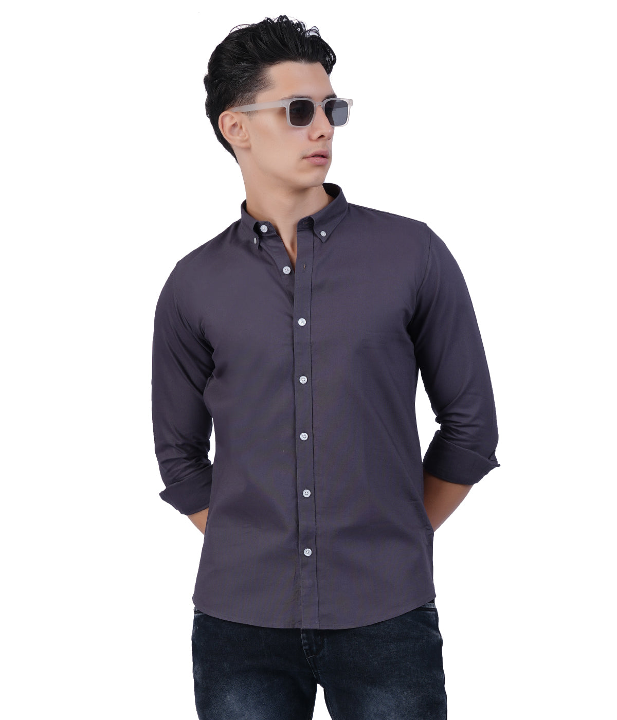 Men's Charcoal Greyish Shirt Full Sleeve
