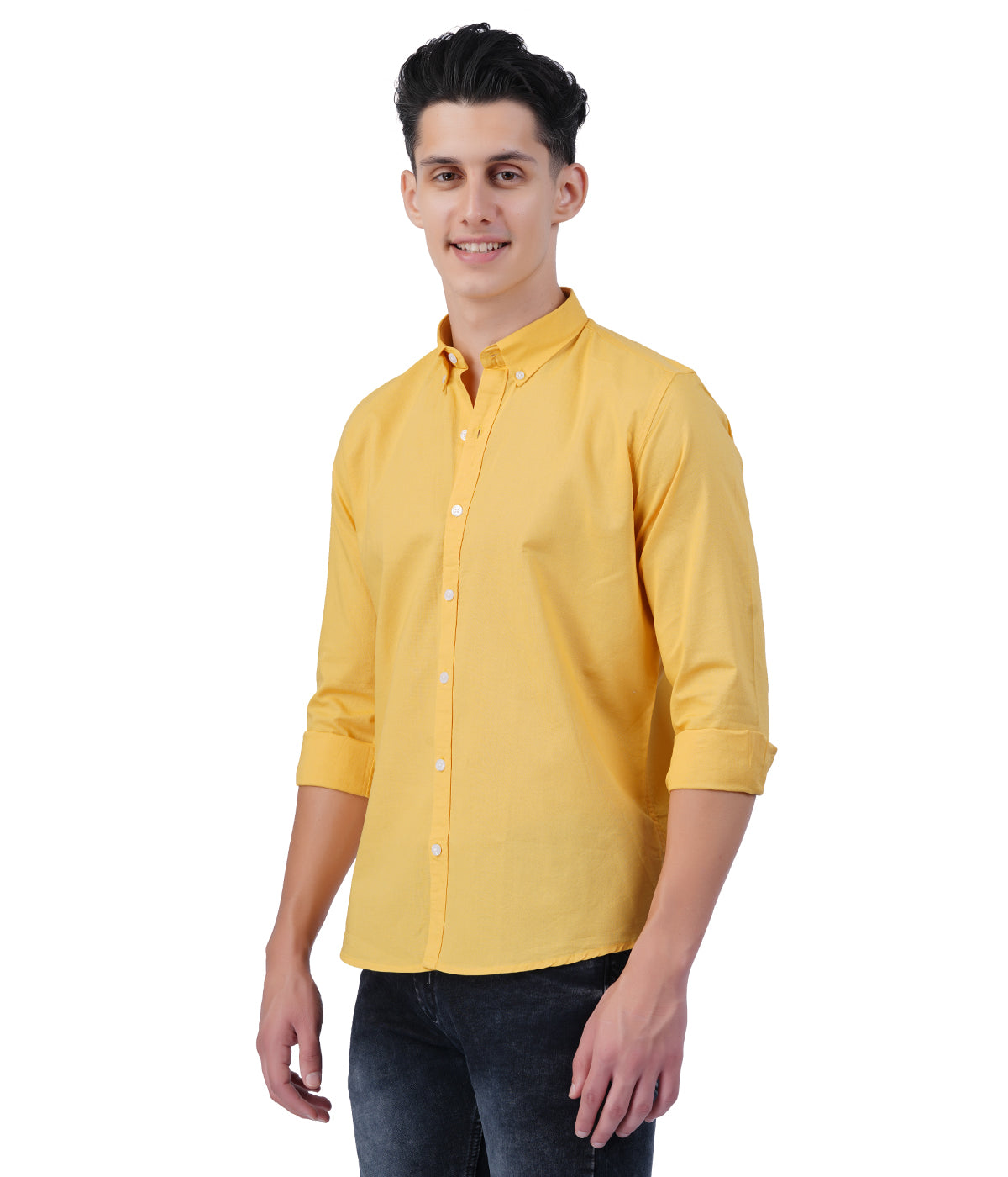Men's Golden Yellow Shirt Full Sleeve