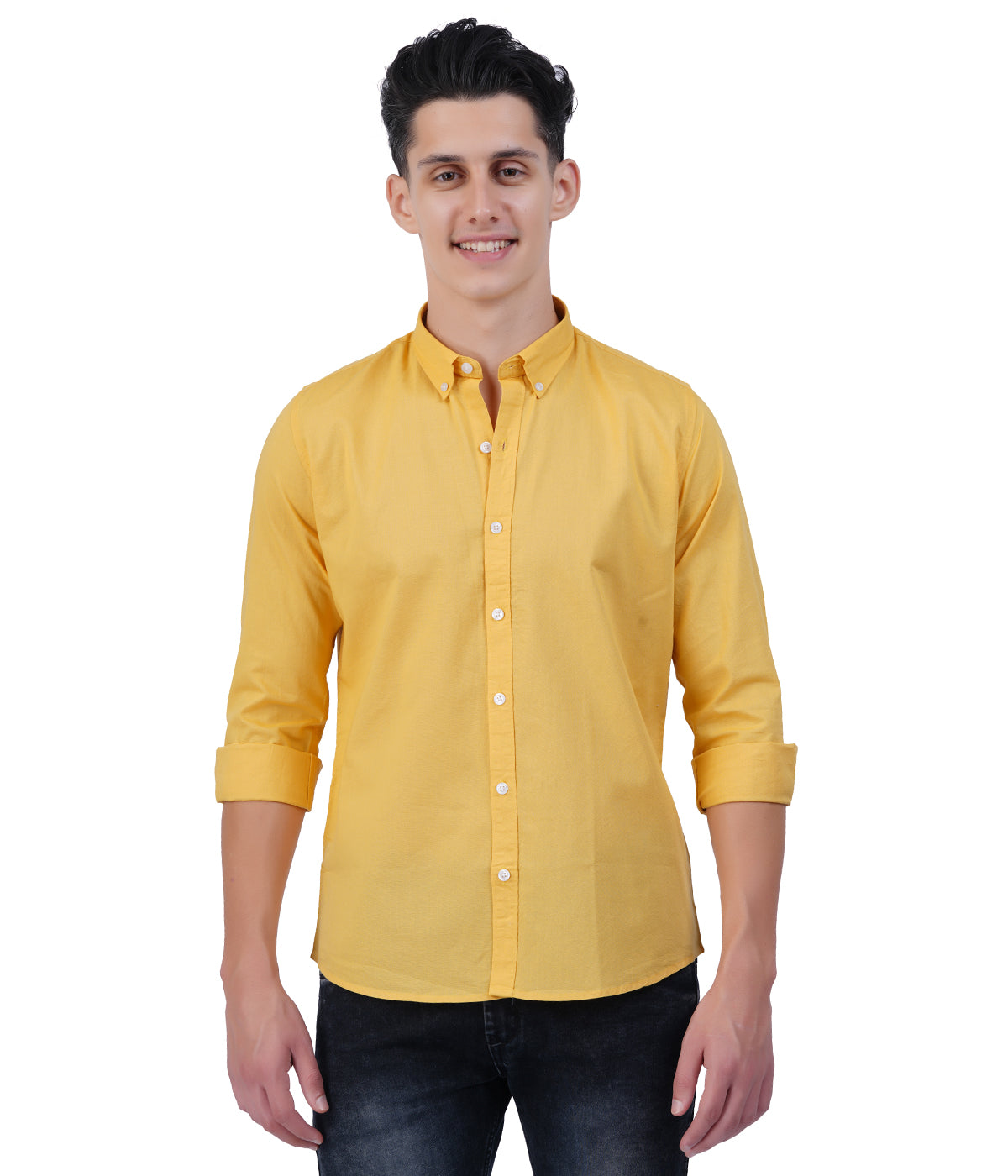 Men's Golden Yellow Shirt Full Sleeve