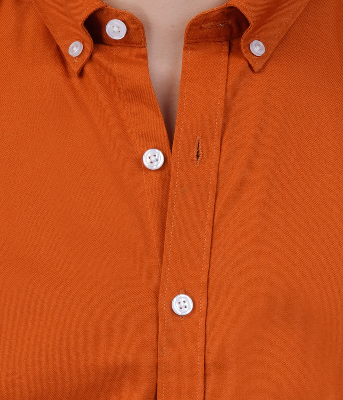 Men's Orange Burnt Button-Down Shirt