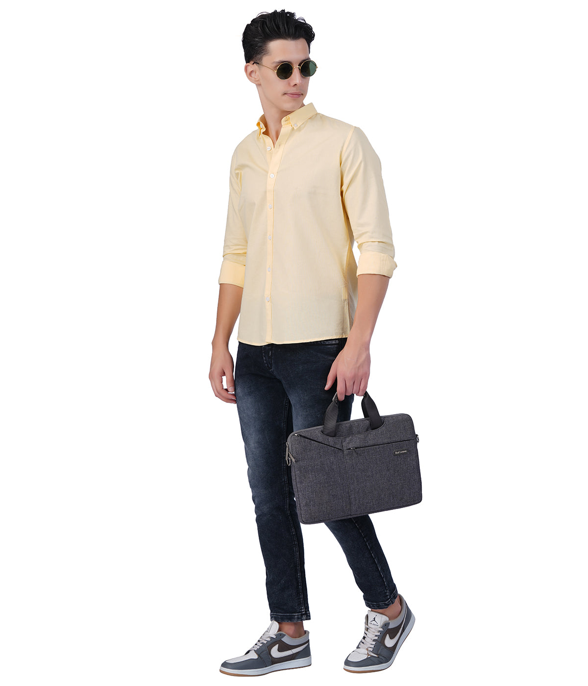 Men's Cream Yellow Shirt Full Sleeve