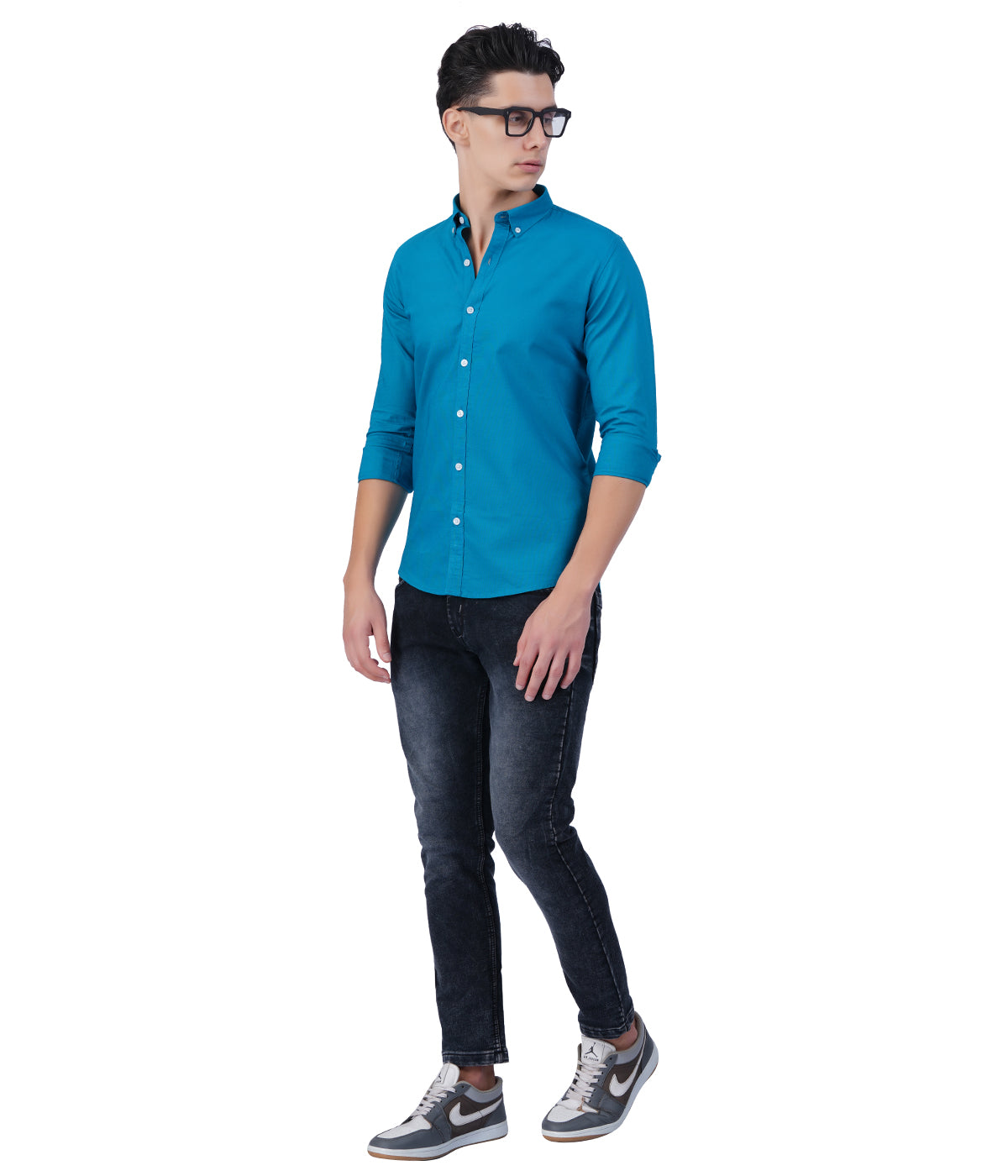 Men's Bright Blue Shirt Full Sleeve