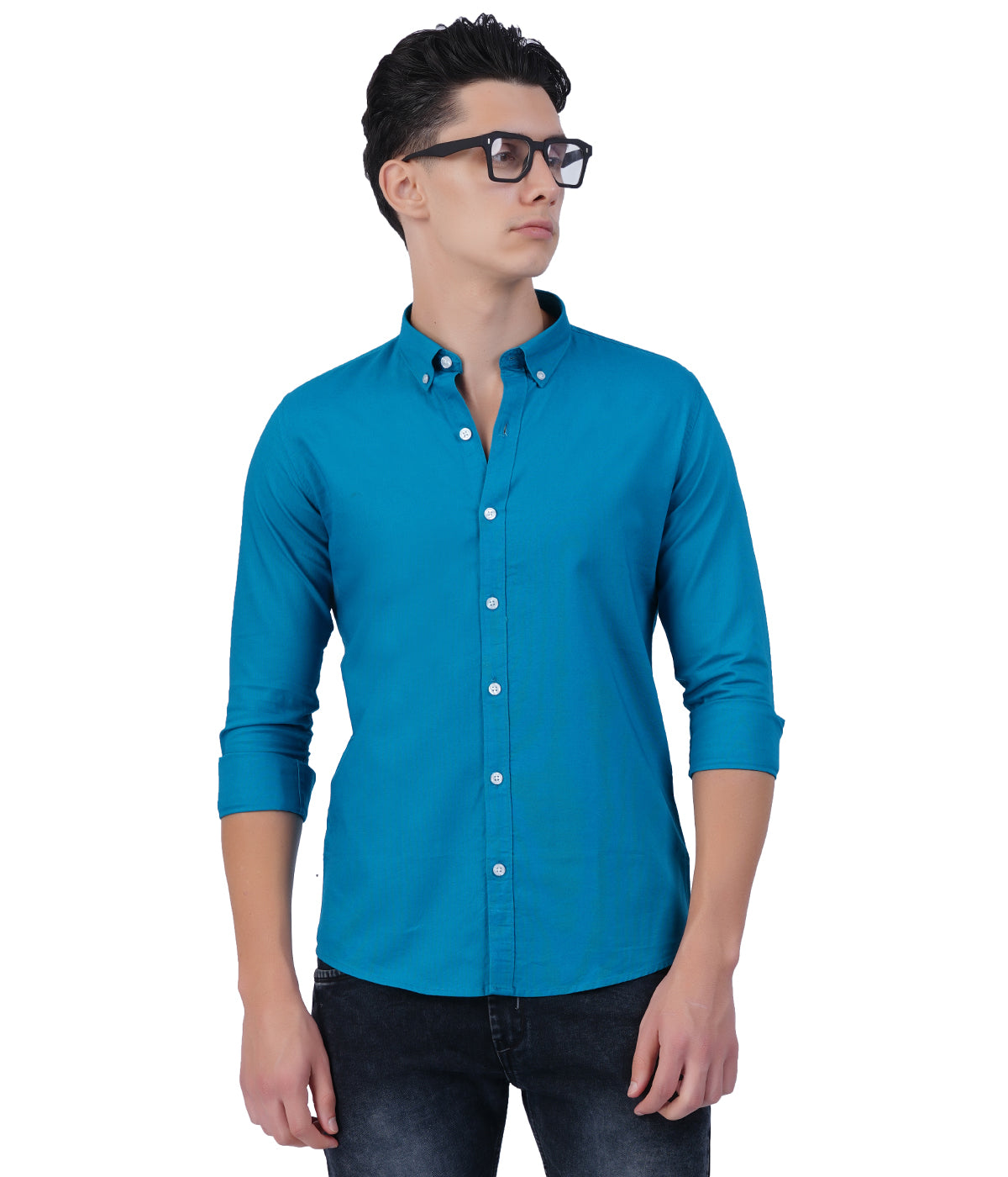 Men's Bright Blue Shirt Full Sleeve