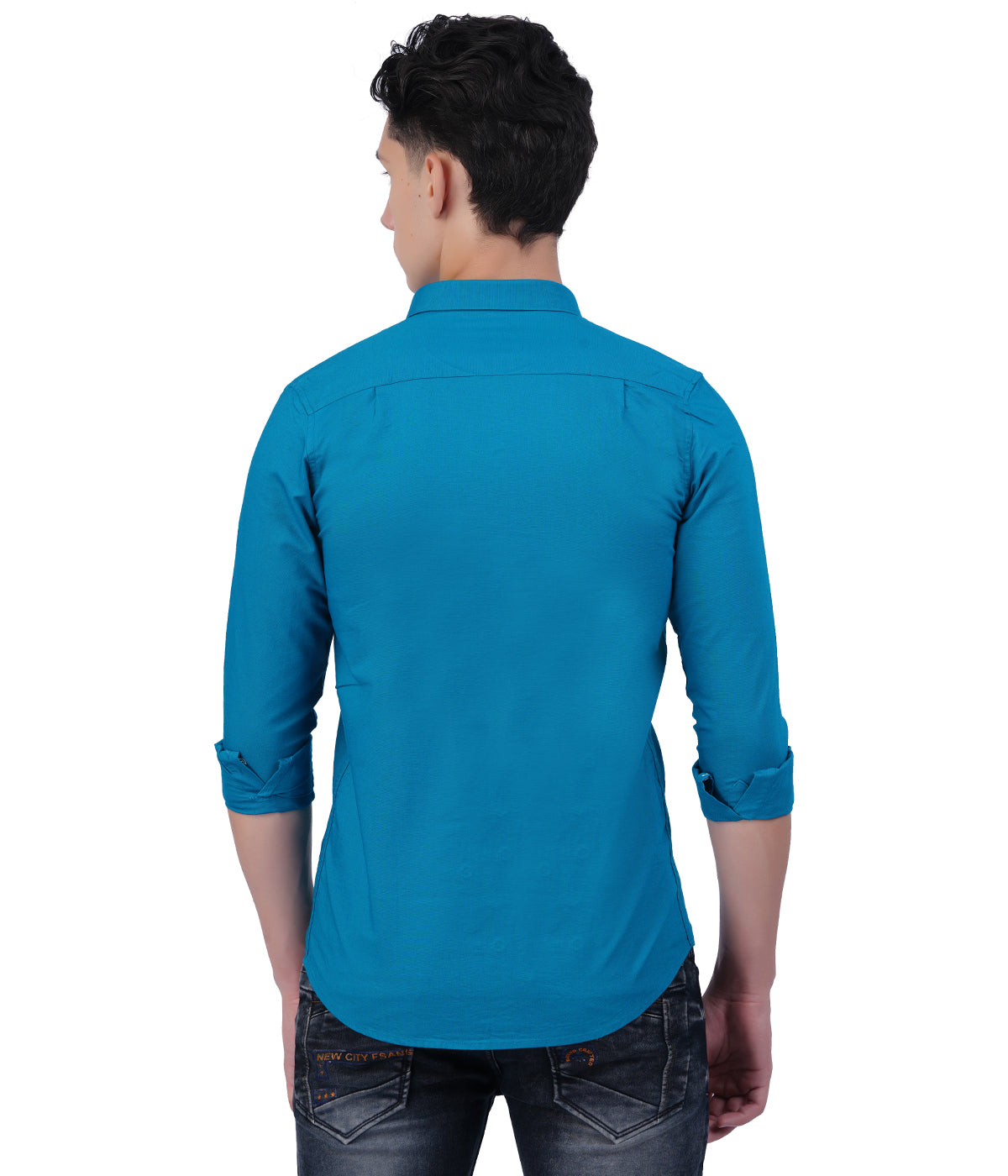 Men's Bright Blue Shirt Full Sleeve