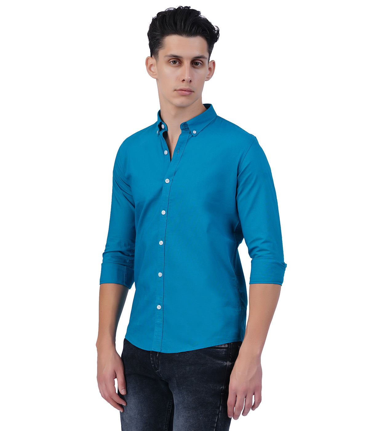 Men's Bright Blue Shirt Full Sleeve