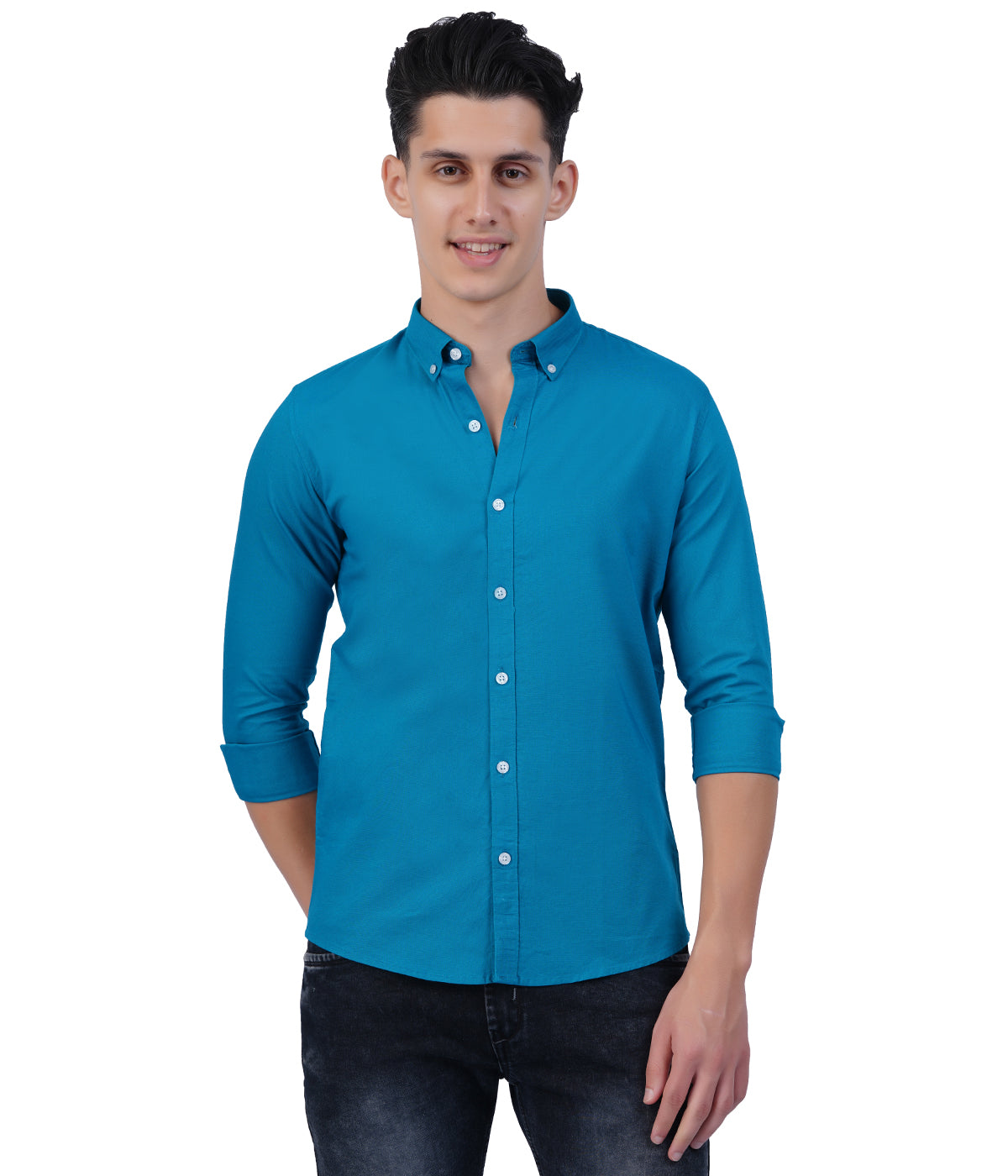 Men's Bright Blue Shirt Full Sleeve