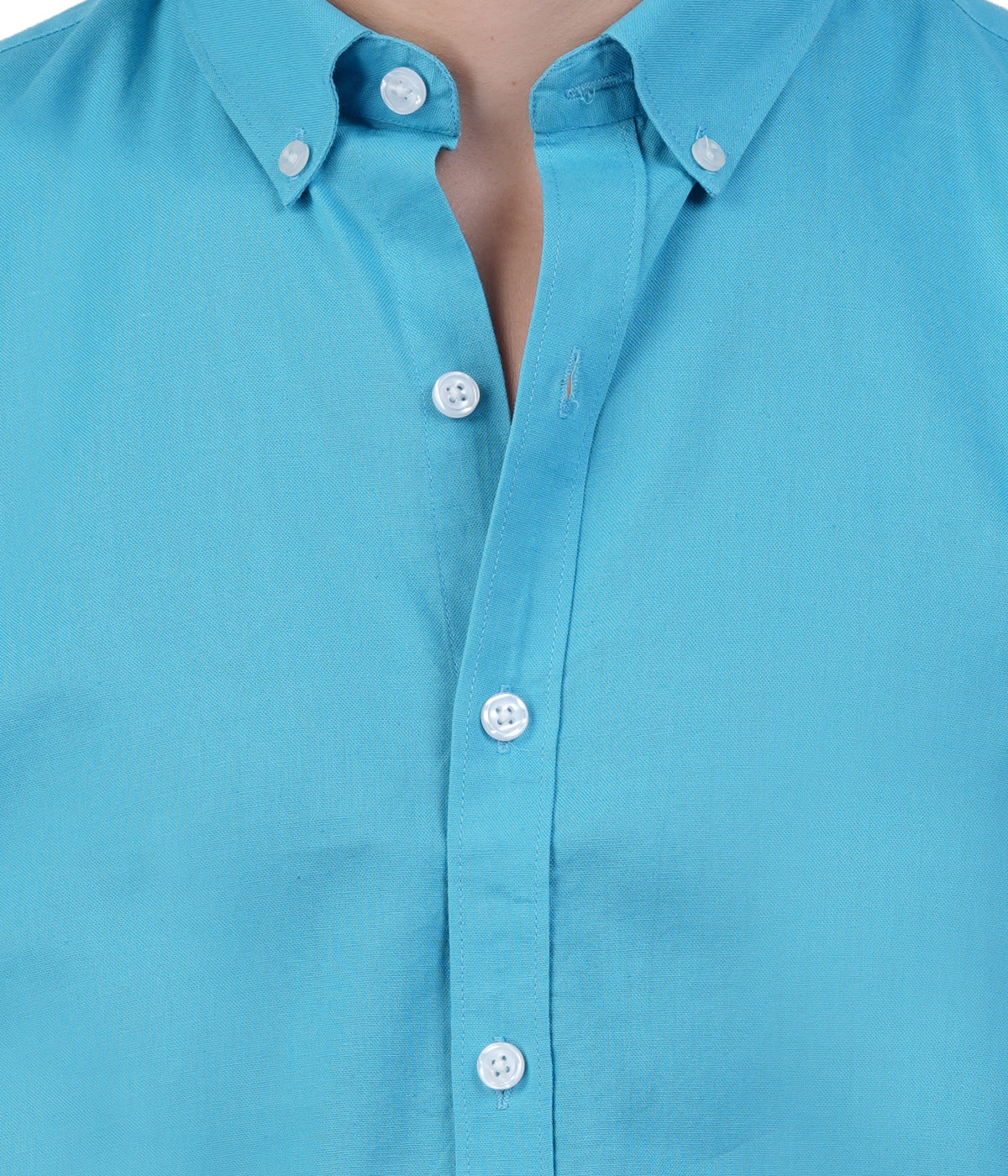 Men's Turquoise Blue Shirt Full Sleeve