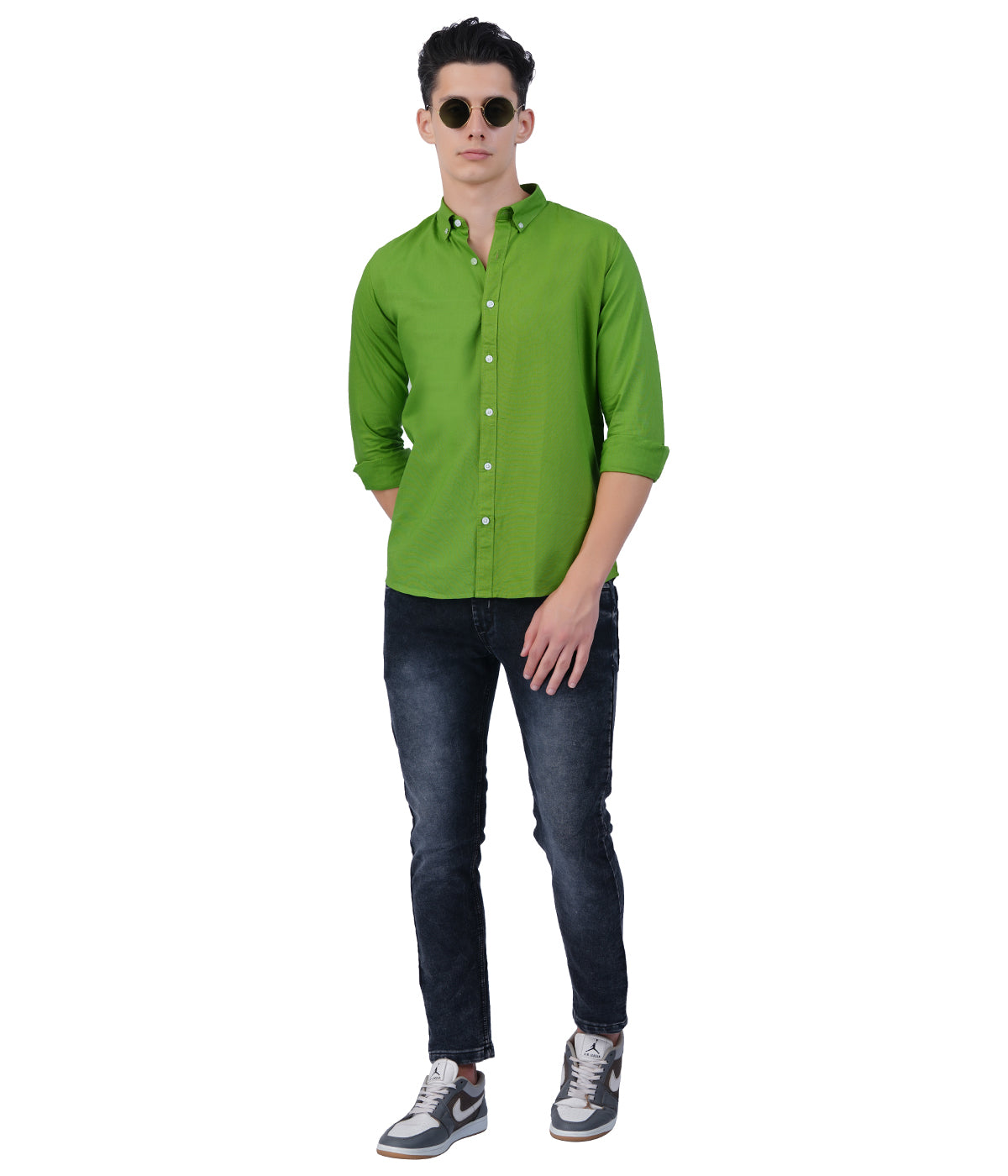 Men's Green Shirt Full Sleeve