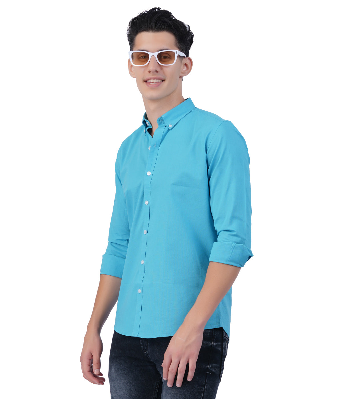 Men's Turquoise Blue Shirt Full Sleeve