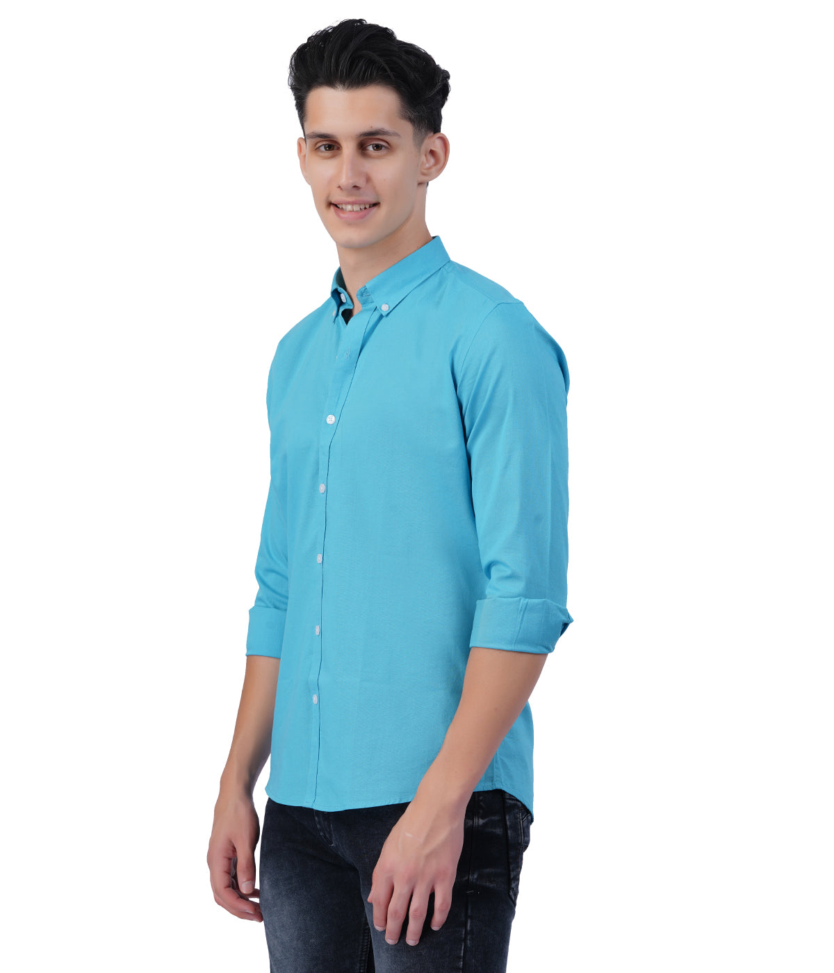 Men's Turquoise Blue Shirt Full Sleeve