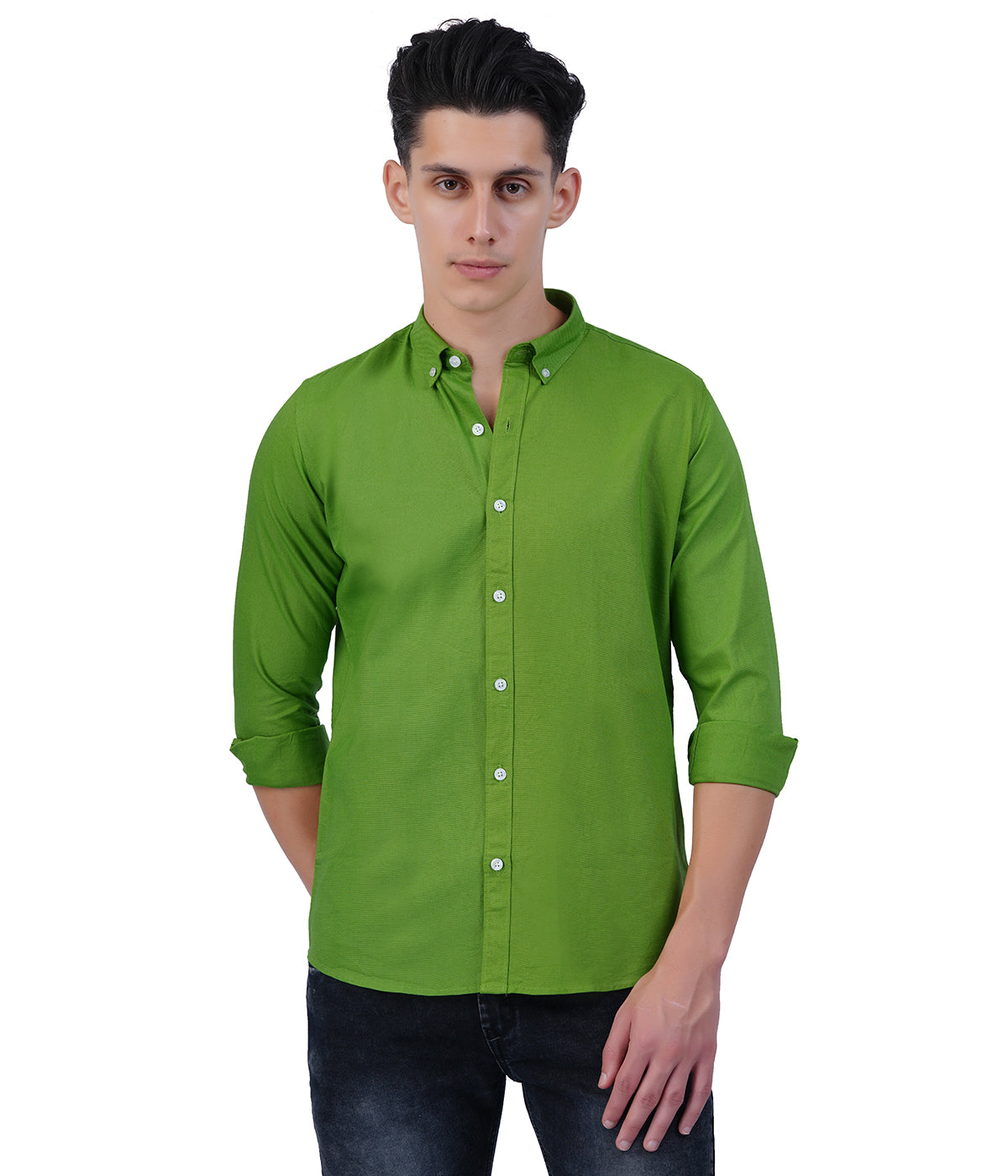 Men's Green Shirt Full Sleeve