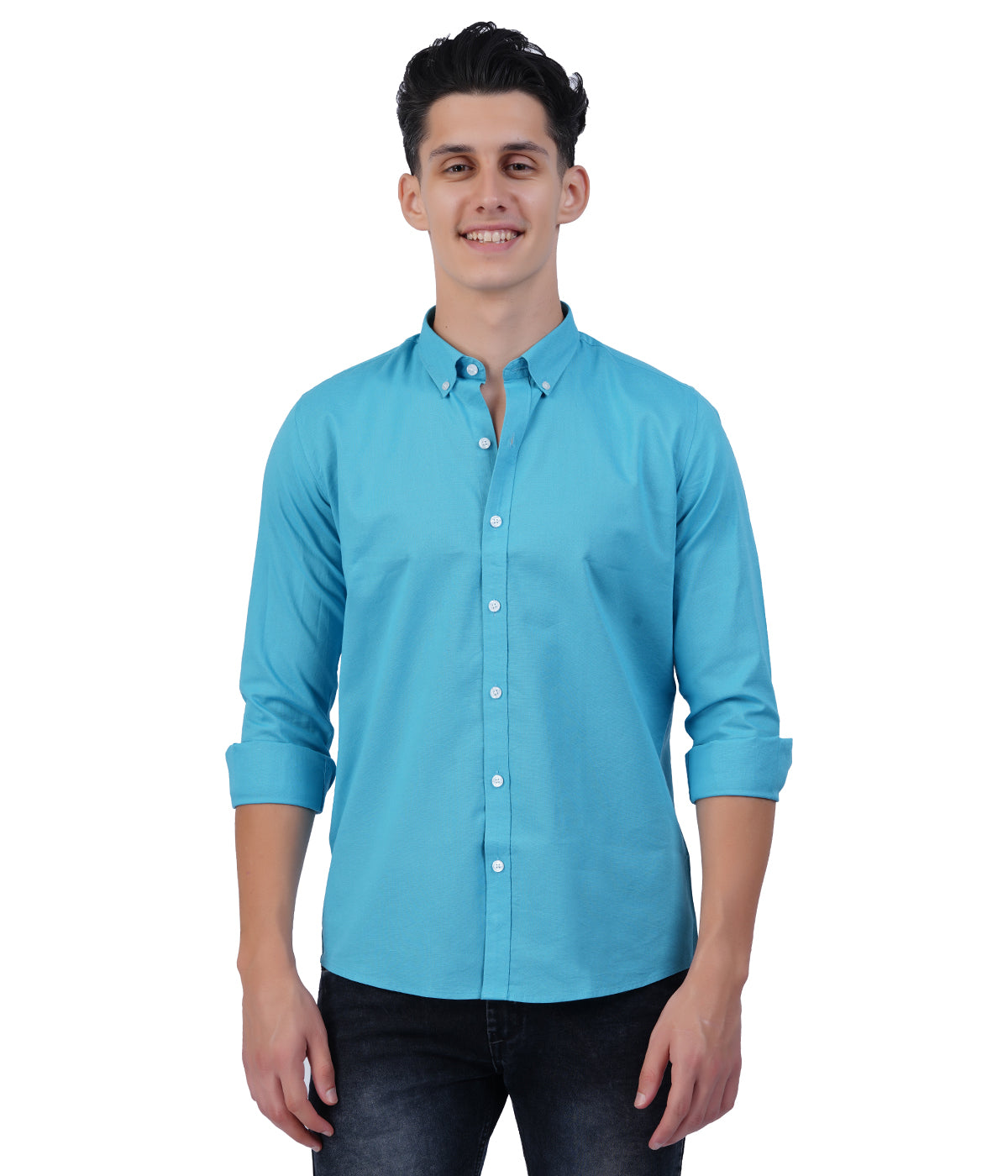 Men's Turquoise Blue Shirt Full Sleeve