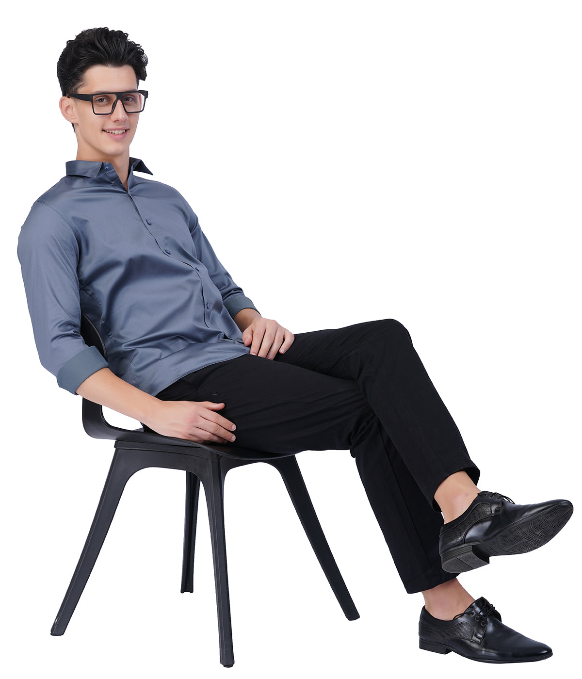 Men's Slate Blue Shirt with Full Sleeves