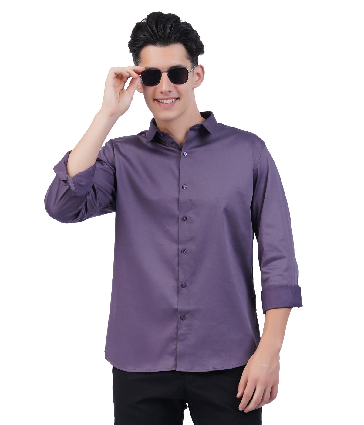 Men's Purple Shirt with Full Sleeves