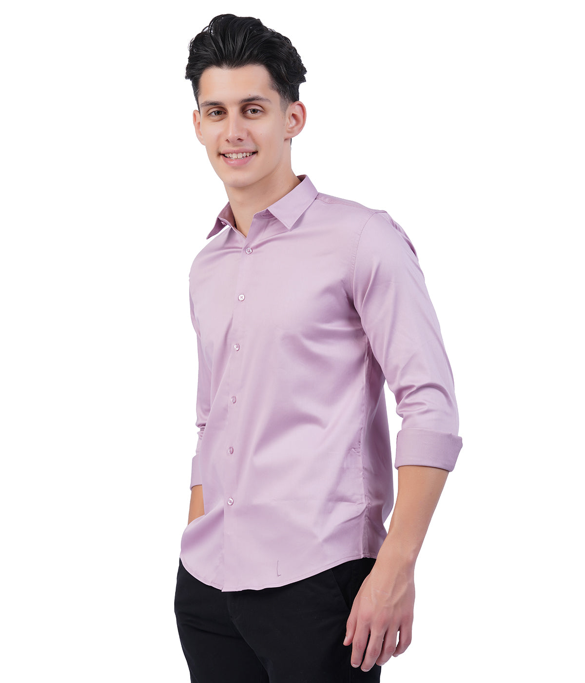 Men's Light Lavender Shirt with Full Sleeves