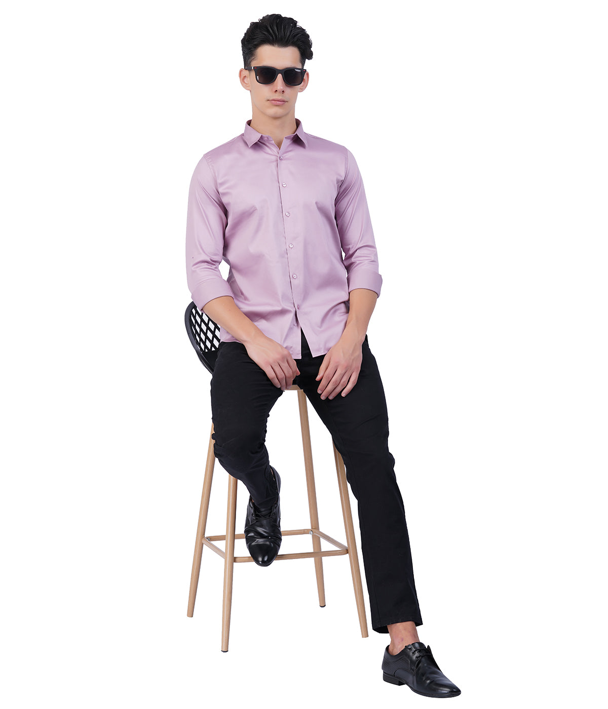 Men's Light Lavender Shirt with Full Sleeves
