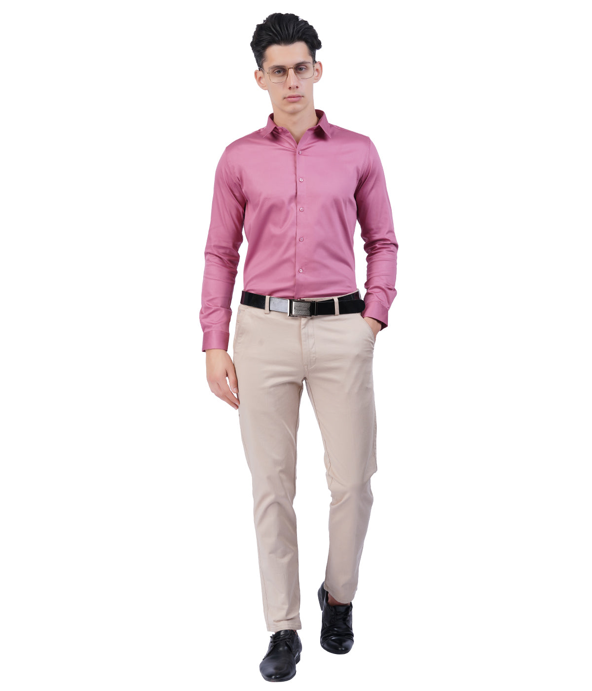 Men's Light Pink Shirt with Full Sleeves