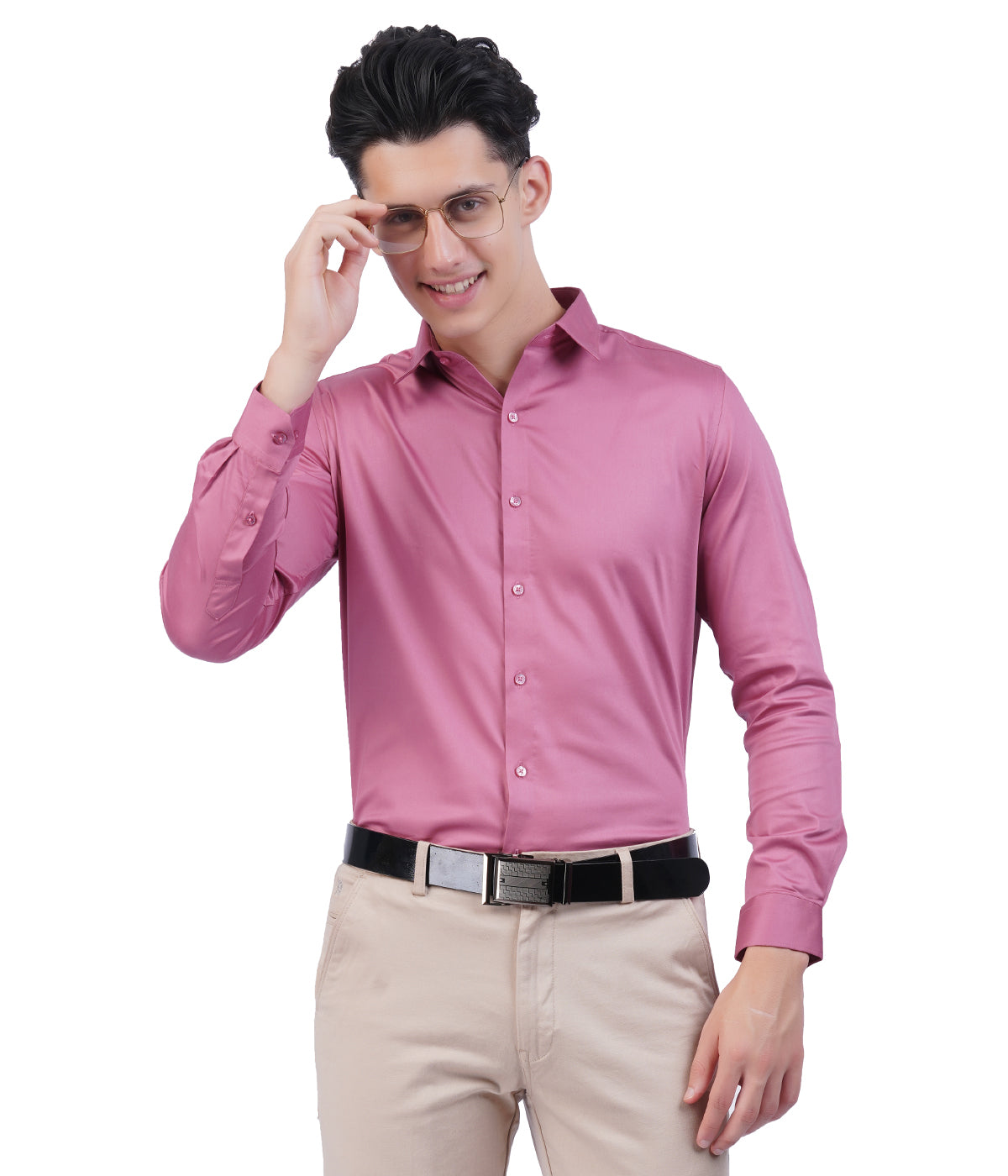 Men's Light Pink Shirt with Full Sleeves