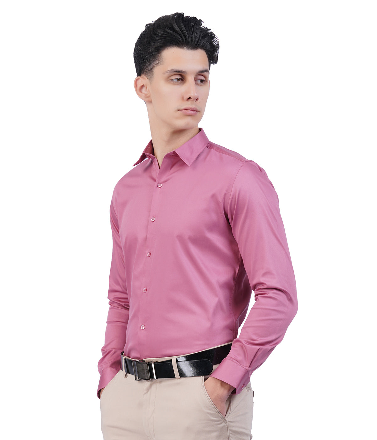 Men's Light Pink Shirt with Full Sleeves