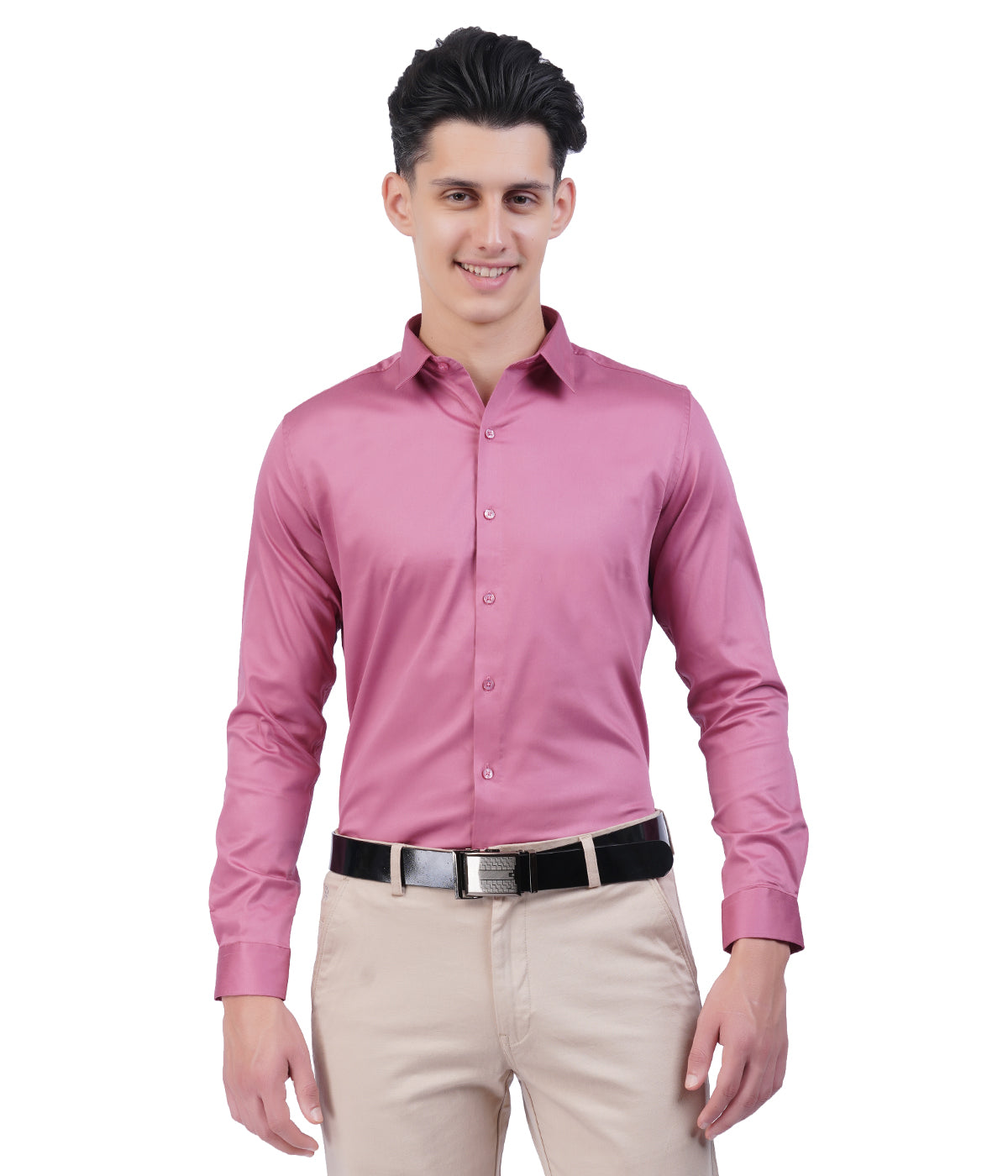 Men's Light Pink Shirt with Full Sleeves