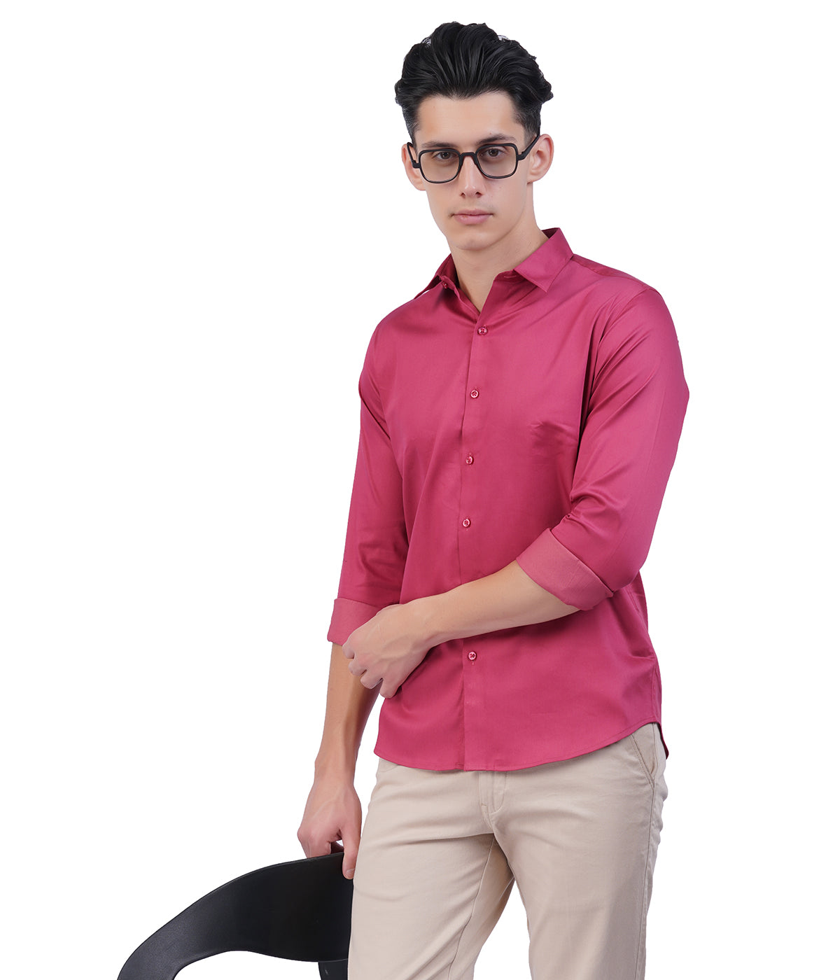 Men's Pink Shirt with Full Sleeves