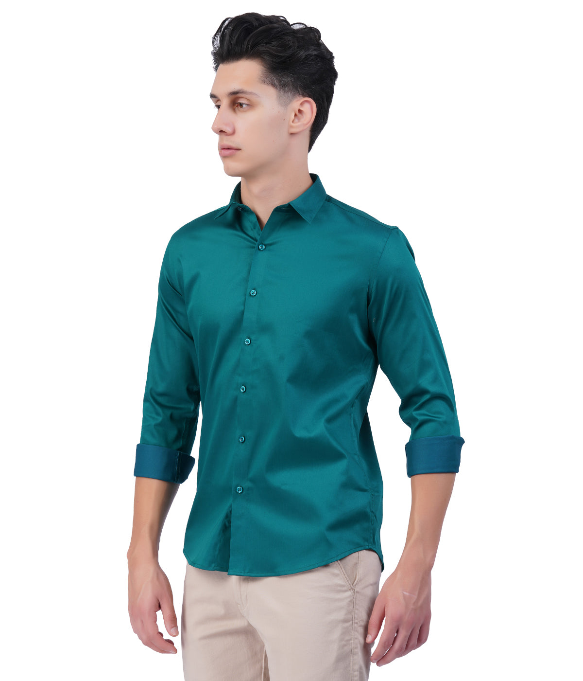 Men's Teal Shirt with Full Sleeves