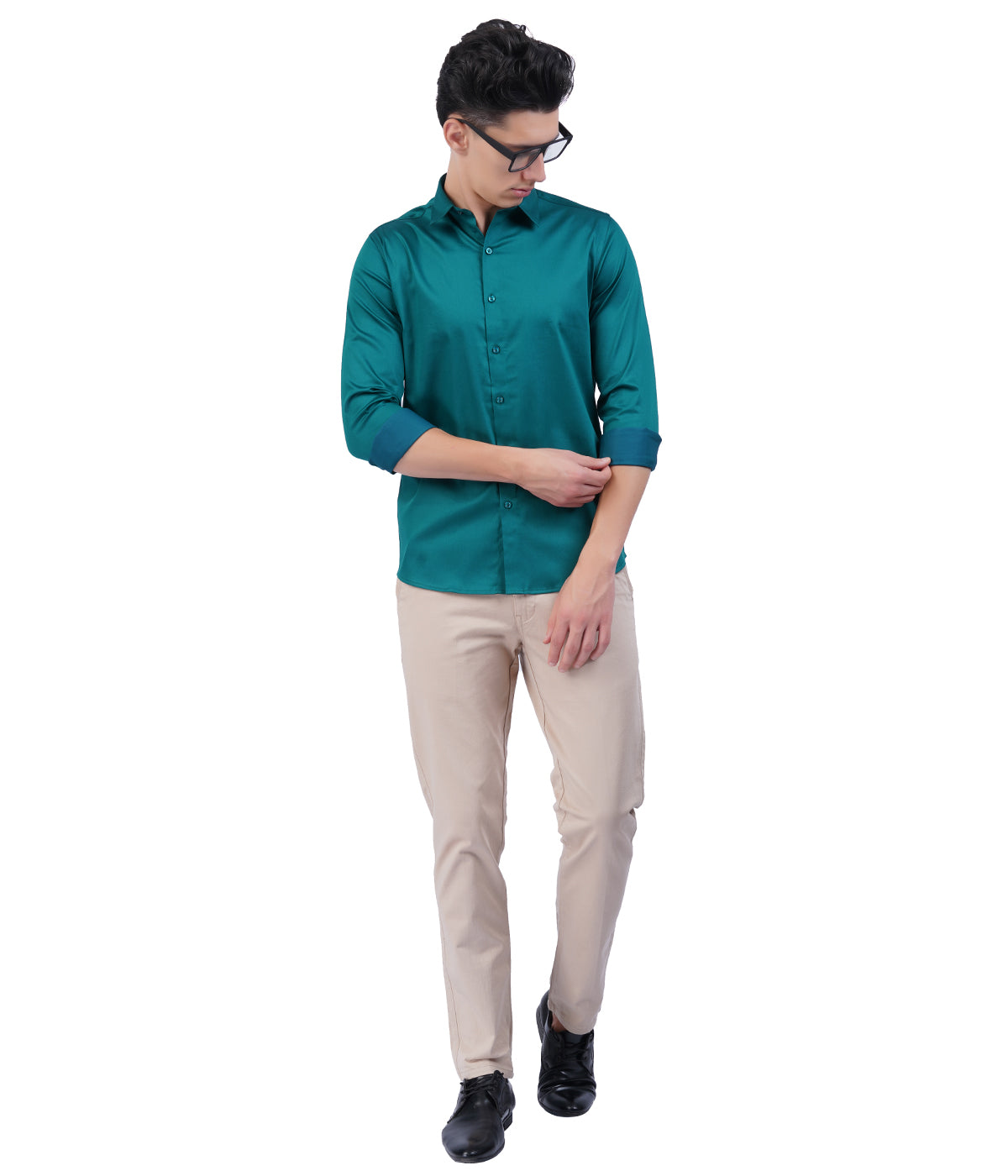 Men's Teal Shirt with Full Sleeves