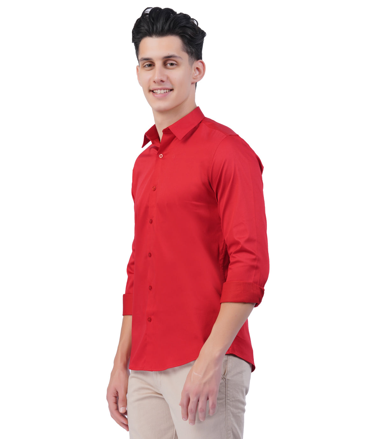 Men's Red Shirt with Full Sleeves