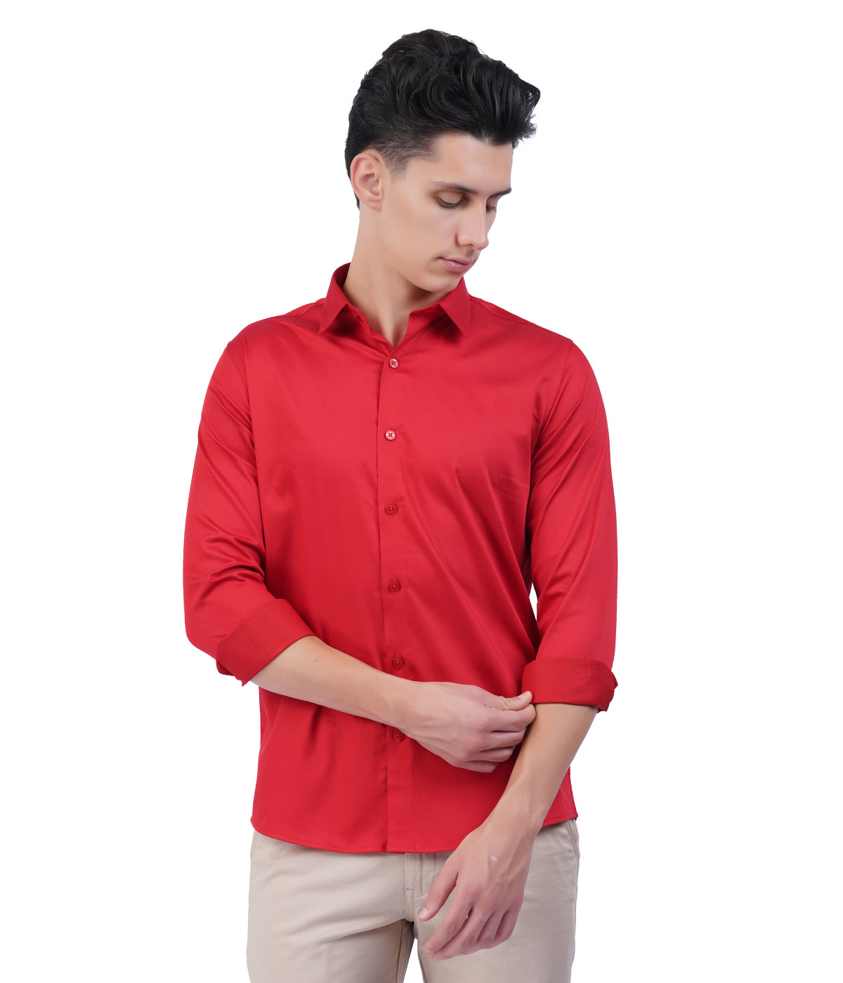 Men's Red Shirt with Full Sleeves