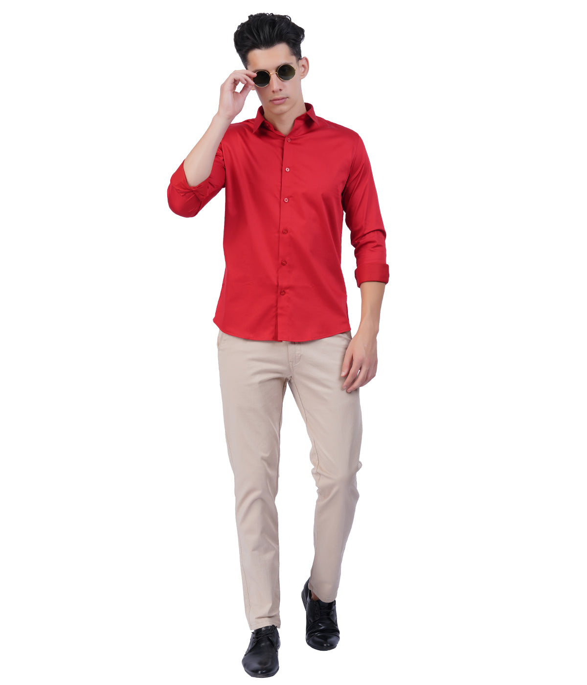Men's Red Shirt with Full Sleeves