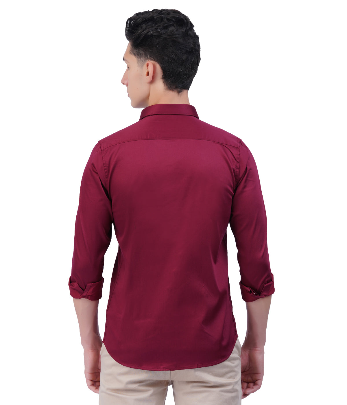 Men's Wine Shirt with Full Sleeves