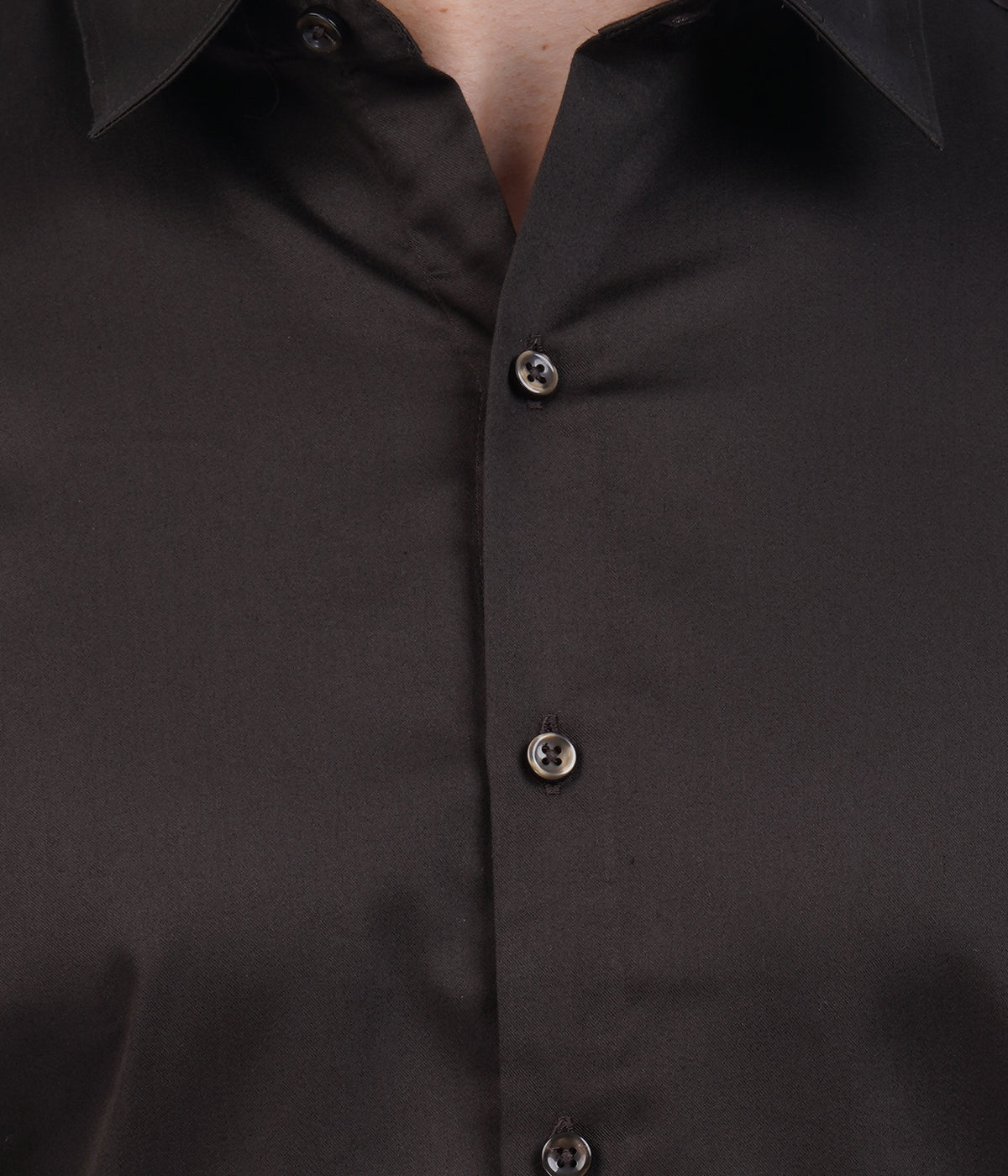 Men's dark brown Shirt with Full Sleeves