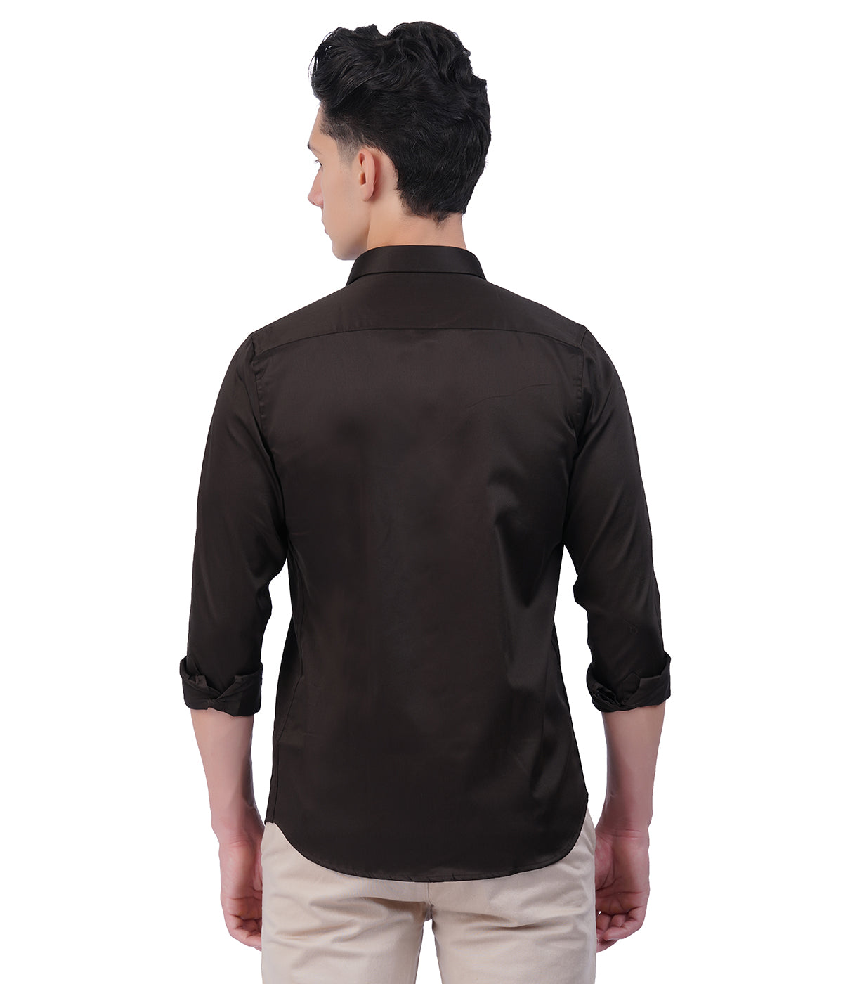 Men's dark brown Shirt with Full Sleeves