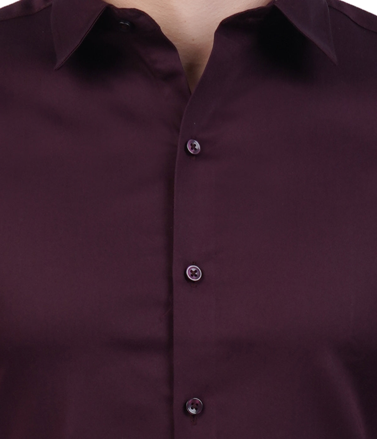 Men's Burgundy Button-Down Shirt with Full Sleeves
