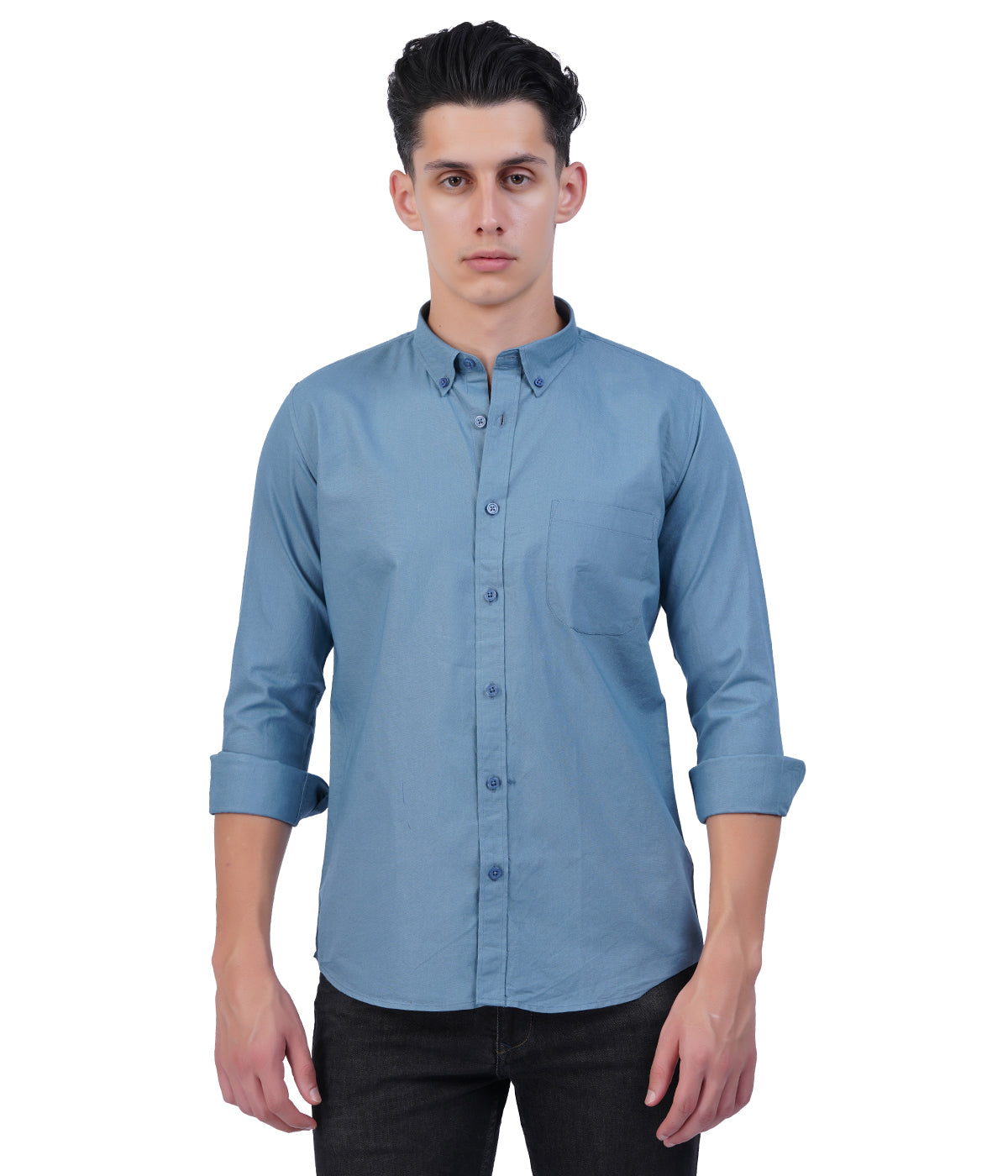 Men's Light Blue Button-Down Shirt