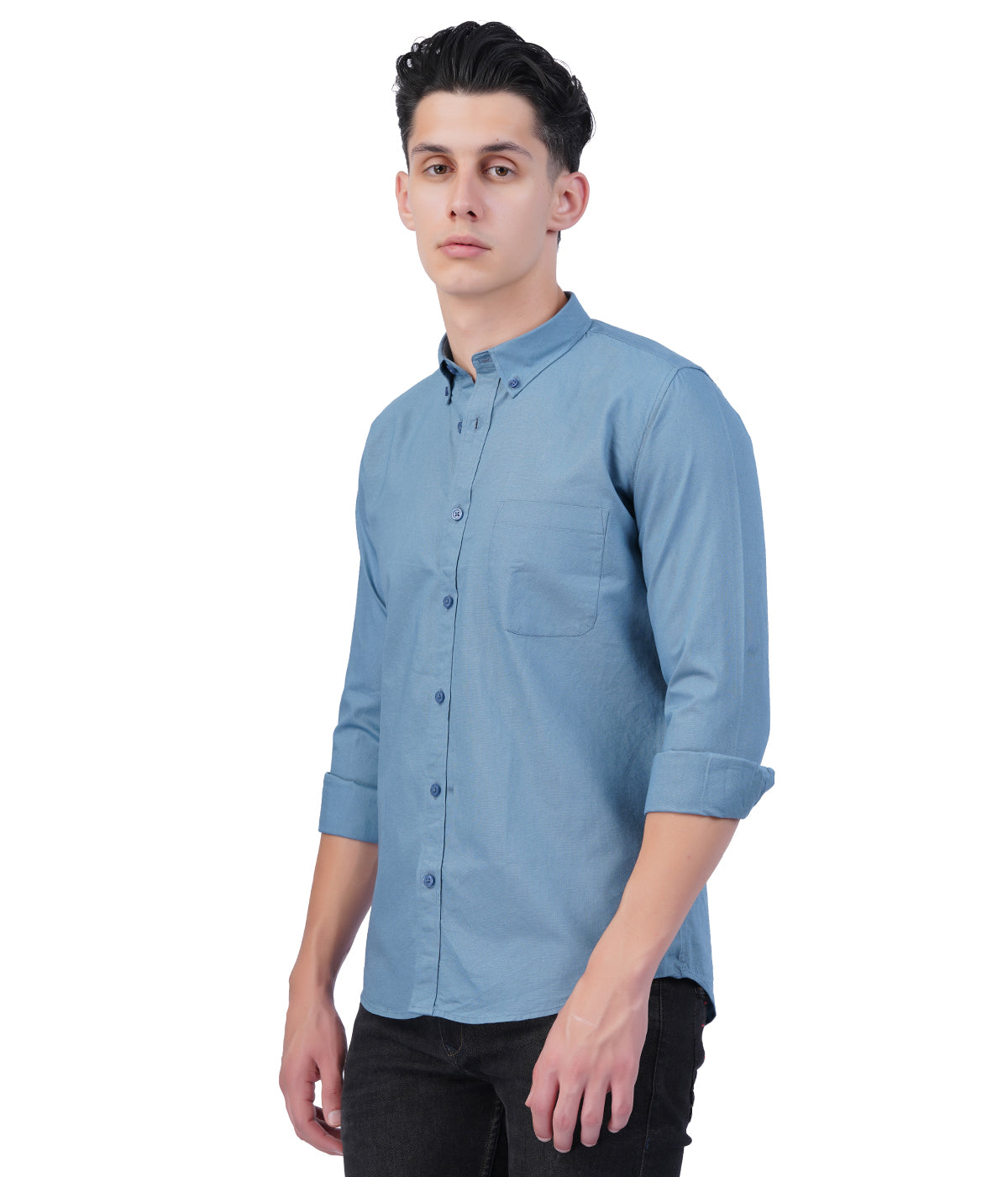 Men's Light Blue Button-Down Shirt