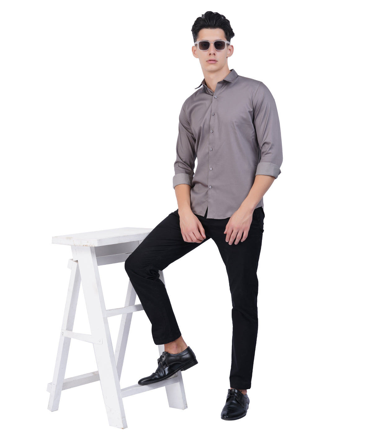 Men's Grey Shirt with Full Sleeves