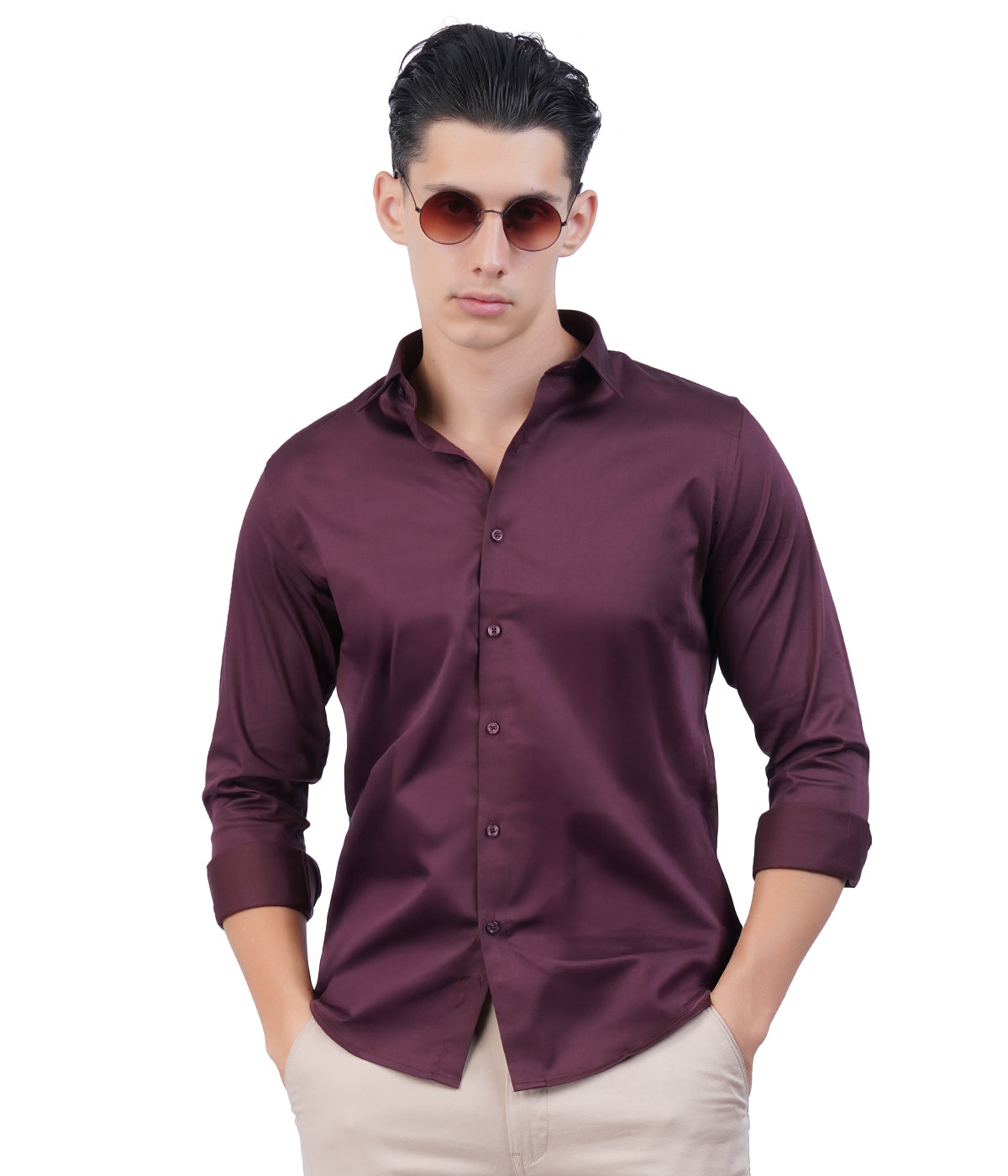 Men's Maroon Shirt – Full Sleeve Casual Shirt