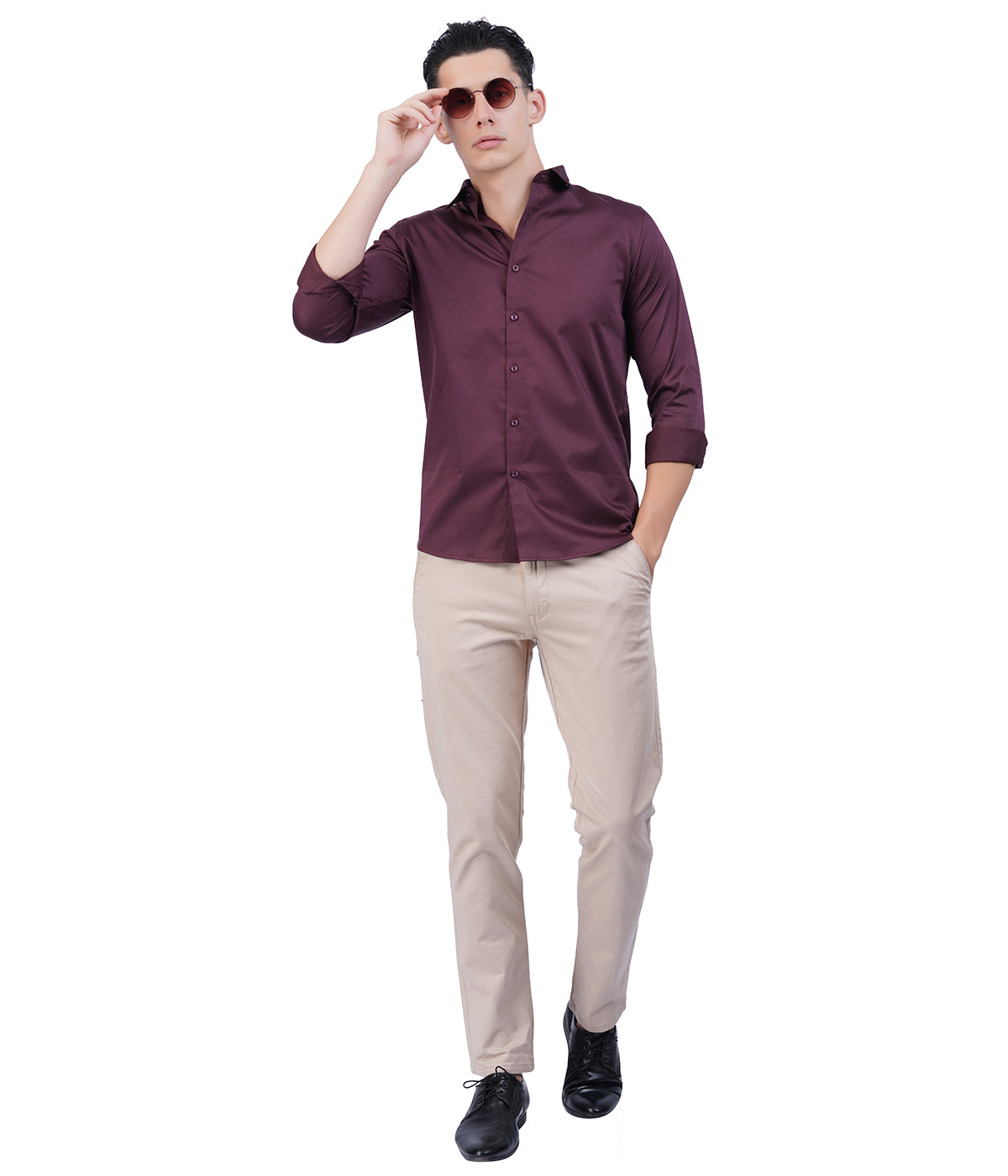 Men's Maroon Shirt – Full Sleeve Casual Shirt