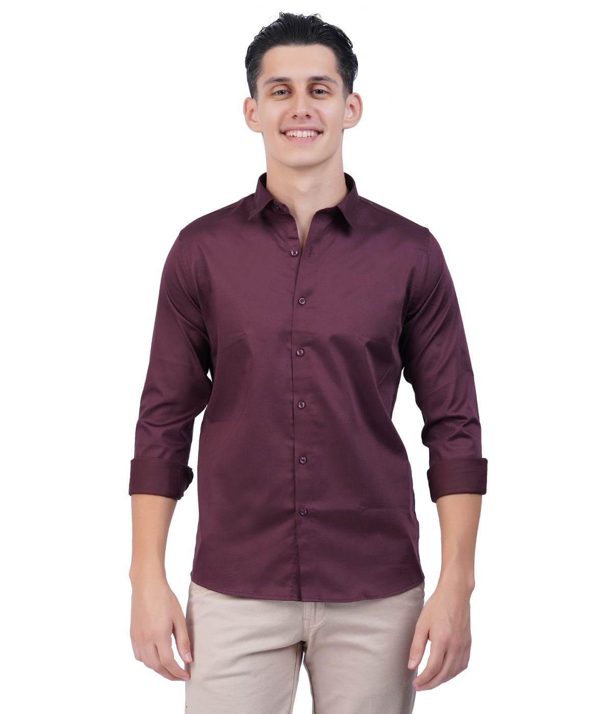 Men's Maroon Shirt – Full Sleeve Casual Shirt