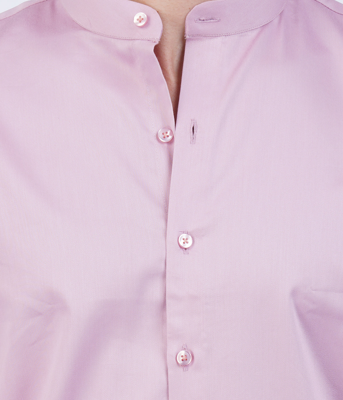 Men's Light Pink Mandarin Collar Shirt