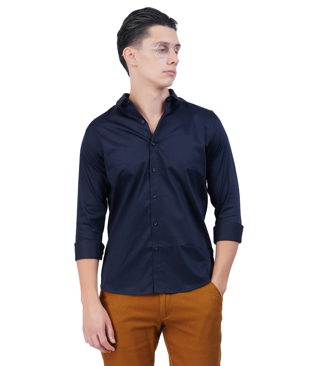 Men's Navy Blue Shirt – Full Sleeve Casual Shirt